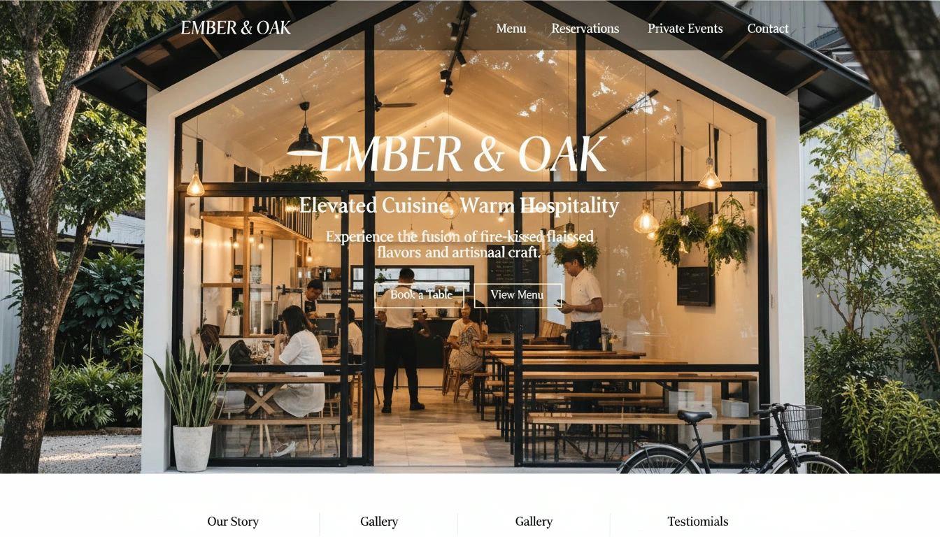Illustrative website concept for a local business