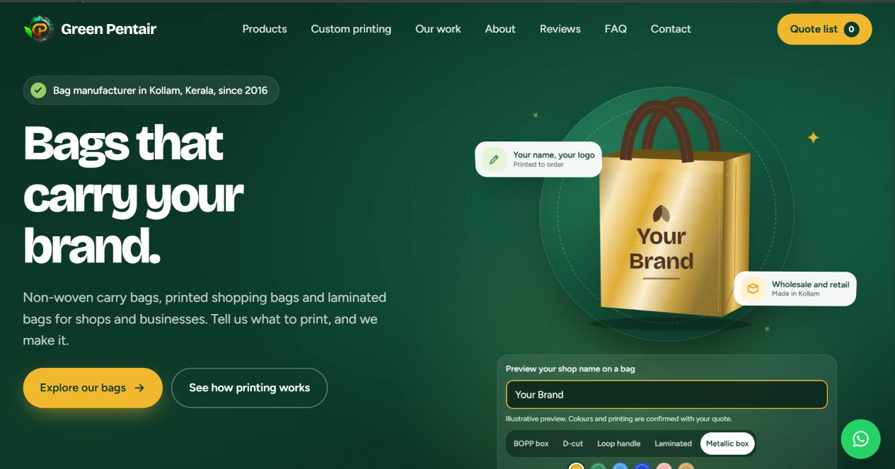 Screenshot of the live Green Pentair website homepage